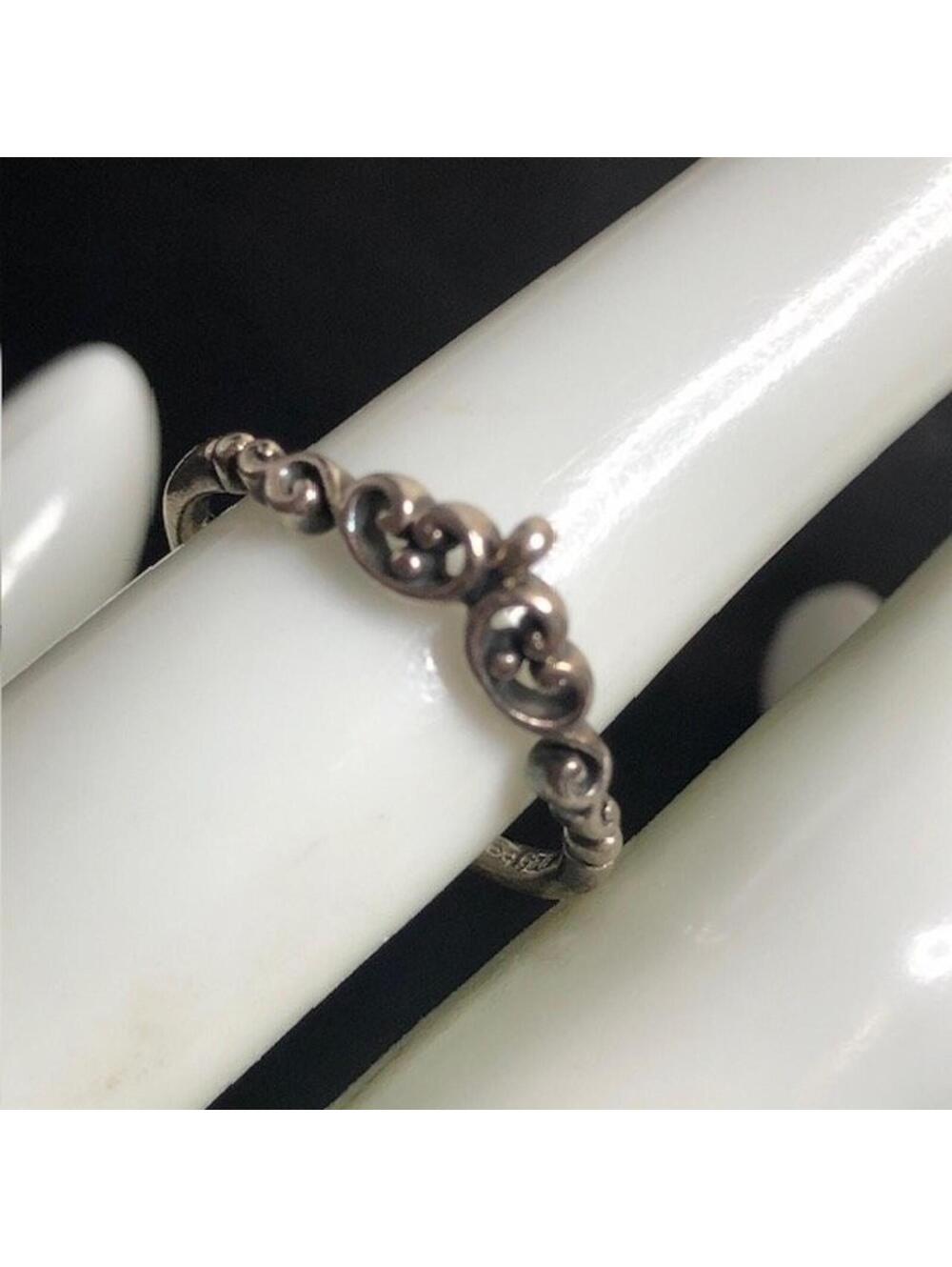 B1243 Boma Ornate Scroll Band Ring 925 Sterling Silver Delicate Filigree sz 7